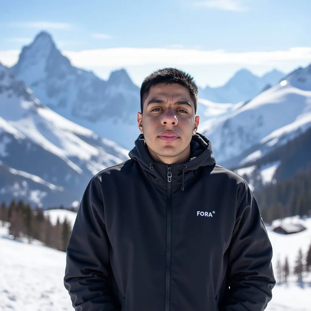Portrait in the mountains