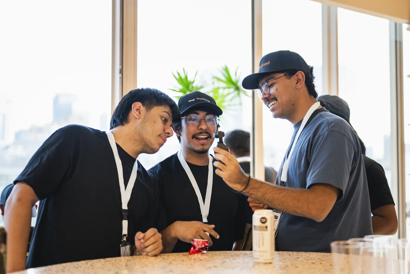 Laughing with the team at Platanus Hack 26